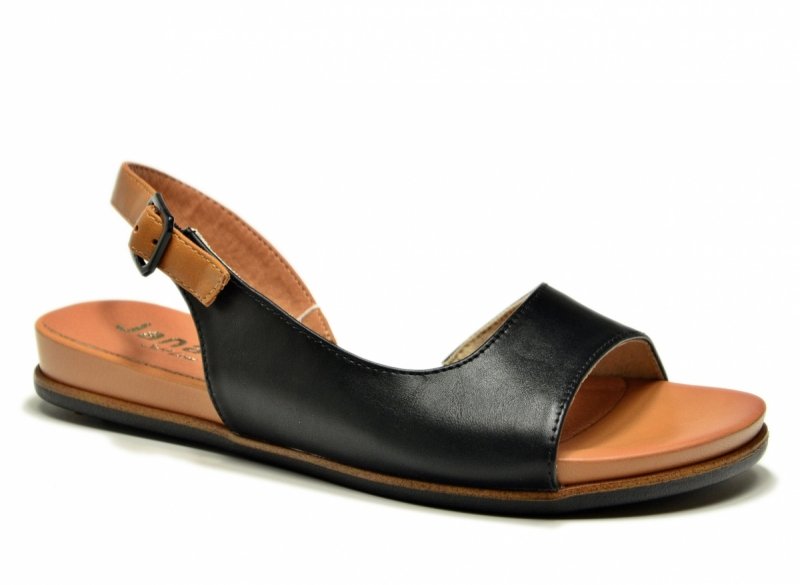 Sandały czarne 40 JANA 28160 sandałki płaskie brązowe