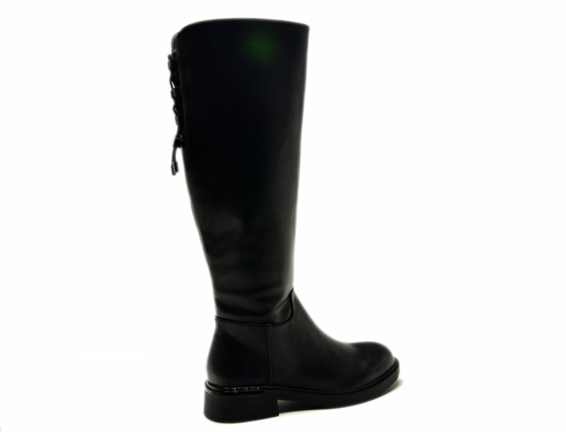 Kozaki 38 VINCEZA 66822 czarne skóra skórzane damskie płaskie