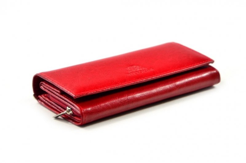 Portfel damski VITTORINI skóra czerwony duży