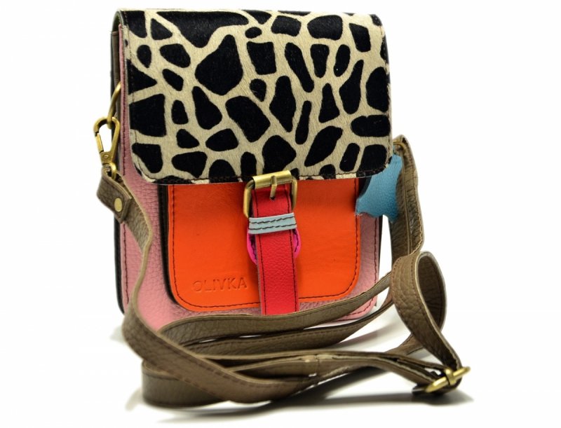 Torebka listonoszka OLIVKA skóra kolorowa skórzana 