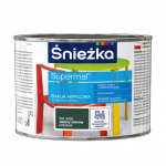 Śnieżka Emalia Akrylowa 0,4L ZIELONY RAL6005 CIEMNY PÓŁPOŁYSK Farba Supermal wodna szybkoschnąca