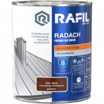 Radach 0,75L Czerwony Tlenkowy RAL3009 PÓŁMAT farba na dach Rafil  ocynk stal aluminium 