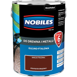Nobiles olejna 5L BRĄZ-OWY brązowa Ftalonal farba olejno-ftalowa drewna metalu betonu emalia