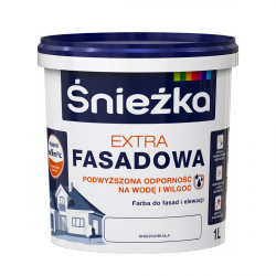 Śnieżka Farba Fasadowa 1L BIAŁA elewacyjna zewnętrzna Do Fasad i Elewacji Akrylowa extra fasada 