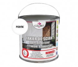 Lakier do ścian betonu lamperyjny 2,5L POŁYSK tynków ozdobnych mozaiki cegły Colorit