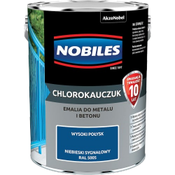 Chlorokauczuk 5L RAL5005 NIEBIESKI SYGNAŁOWY Nobiles farba metalu betonu emalia stali żeliwa