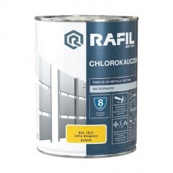Rafil Chlorokauczuk 0,9L Żółty Drogowy RAL1023 żółta farba metalu betonu emalia chlorokauczukowa