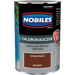 Chlorokauczuk 0,9L BRĄZ-OWY Nobiles farba metalu betonu emalia stali żeliwa
