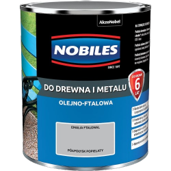 Nobiles olejna 0,7L POPIELATY szary Ftalonal farba olejno-ftalowa drewna metalu betonu emalia