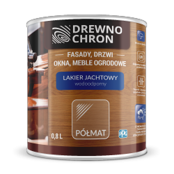 Drewnochron Lakier Jachtowy Półmat 0,8L do drewna BEZBARWNY UV odporny ochronny