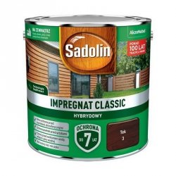 Sadolin Classic impregnat 2,5L TEK TIK TEAK 3 do drewna clasic Hybrydowy płotów altanek fasad
