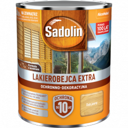 Sadolin Extra lakierobejca 0,75L DĄB JASNY 57 PÓŁMAT do drewna fasad domków okien drzwi