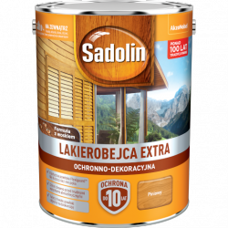 Sadolin Extra lakierobejca 5L PINIA PINIOWY 2 PÓŁMAT do drewna fasad domków okien drzwi