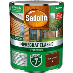 Sadolin Classic impregnat 0,75L ORZECH WŁOSKI 4 do drewna clasic Hybrydowy płotów altanek fasad