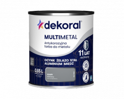 Dekoral Multimetal 0,65L SZARY RAL7046 MAT farba akrylowa antykorozyjna metalu stali ocynku żelaza miedzi aluminium betonu ceramiki drewna emalia na rdzę