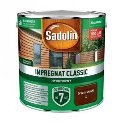 Sadolin Classic impregnat 2,5L ORZECH WŁOSKI 4 do drewna clasic Hybrydowy płotów altanek fasad