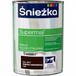 Śnieżka Olejna BRĄZ-OWY CZEKOLADOWY MAT RAL8017 brązowa 0,8L Supermal farba olejno-ftalowa drewna metalu emalia