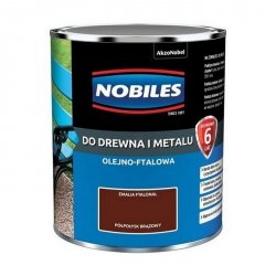 Nobiles olejna 0,7L BRĄZ-OWY brązowa Ftalonal farba olejno-ftalowa drewna metalu betonu emalia