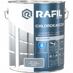 Rafil Chlorokauczuk 10L Szary Ciemny RAL7046 szara farba metalu betonu emalia chlorokauczukowa