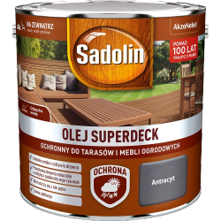 Sadolin Superdeck olej 2,5L ANTRACYT-OWY do drewna tarasów mebli ogrodowych mat