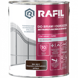 Rafil 3L Bram Ogrodzeń BRĄZ-OWY Czekoladowy RAL8017 PÓŁMAT farba ocynk stal aluminium bramy ogrodzenia do