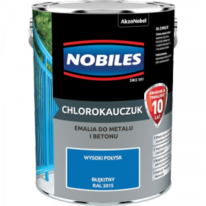 Chlorokauczuk 5L RAL5015 BŁĘKITNY Nobiles farba metalu betonu emalia stali żeliwa