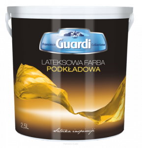 Farba Podkładowa 2,5L BIAŁA Guardi lateksowa do gruntowania pod farbę efekt aksamitu rosy