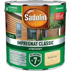 Sadolin Classic impregnat 2,5L BEZBARWNY 1 do drewna clasic Hybrydowy płotów altanek fasad