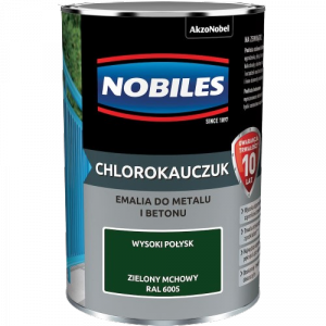 Chlorokauczuk 0,9L RAL6005 ZIELONY MCHOWY Nobiles farba metalu betonu emalia stali żeliwa