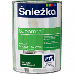 Śnieżka Olejna ZIELONY RAL6002 0,8L Supermal farba olejno-ftalowa drewna metalu emalia połysk