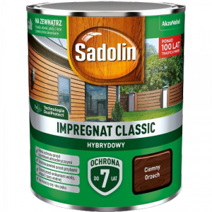 Sadolin Classic impregnat 0,75L CIEMNY ORZECH do drewna clasic Hybrydowy płotów altanek fasad