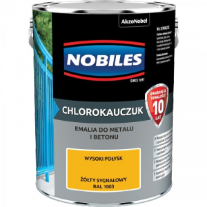 Chlorokauczuk 5L RAL1003 ŻÓŁTY SYGNAŁOWY Nobiles farba metalu betonu emalia stali żeliwa
