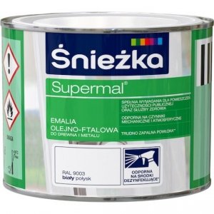 Śnieżka Emalia Olejna BIAŁY RAL9003 0,2L farba ftalowa Supermal