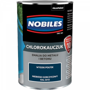 Chlorokauczuk 0,9L RAL5010 NIEBIESKI GORCZYCOWY Nobiles farba metalu betonu emalia stali żeliwa