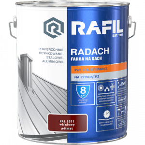 Radach 10L Wiśniowy RAL3011 PÓŁMAT farba na dach Rafil ocynk stal aluminium 