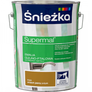 Śnieżka Olejna ORZECH JASNY F555 5L Supermal farba olejno-ftalowa drewna metalu emalia  połysk