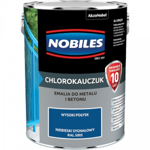Chlorokauczuk 5L RAL5005 NIEBIESKI SYGNAŁOWY Nobiles farba metalu betonu emalia stali żeliwa