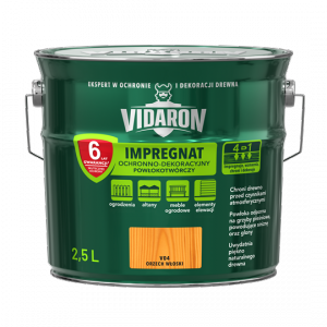 Vidaron Impregnat 2,5L V04 Orzech Włoski do drewna powłokotwórczy ochronny ogrodzeń altan elewacji ochronny
