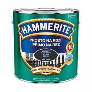 Hammerite Na Rdzę 2,5L GRAFIT-OWY RAL7016 MAT hamerite farba szybkoschnąca antykorozyjna gruntoemalia 