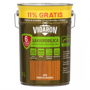 Vidaron Lakierobejca 4,5L+ 0,5L L04 Orzech Włoski do drewna ochronno-dekoracyjna połysk