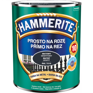Hammerite Na Rdzę 0,7L GRAFIT-OWY RAL7016 MAT hamerite farba szybkoschnąca antykorozyjna gruntoemalia