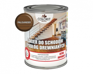 Lakier Schodów Podłóg Drewna Szybkoschnący Wodny 0,75L PALISANDER PÓŁPOŁYSK Colorit