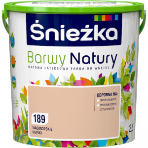 Śnieżka Barwy Natury 2,5L Nadmorskie Piaski 189 mat farba do wnętrz ścian sufitów emulsja