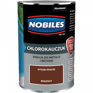 Chlorokauczuk 0,9L BRĄZ-OWY Nobiles farba metalu betonu emalia stali żeliwa
