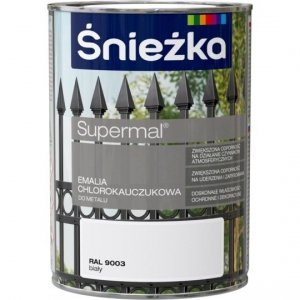 Śnieżka Chlorokauczuk BIAŁY RAL9003 0,9L farba emalia chlorokauczukowa Supermal