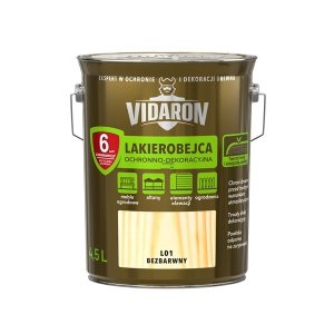 Vidaron Lakierobejca 4,5L L01 Bezbarwny do drewna ochronno-dekoracyjna połysk