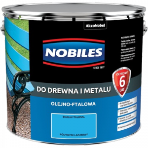 Nobiles olejna 10L LAZUROWY niebieski błękitny Ftalonal farba olejno-ftalowa drewna metalu betonu emalia