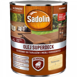 Sadolin Superdeck olej 0,75L BEZBARWNY 1 do drewna tarasów mebli ogrodowych mat