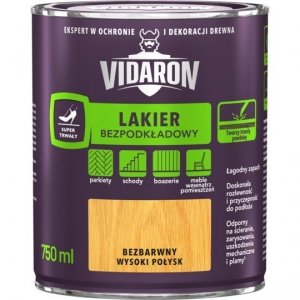 Vidaron Lakier do parkietu podłóg WYS.POŁ 0,75L WYSOKI POŁYSK Bezpodkładowy