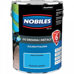 Nobiles olejna 5L LAZUROWY niebieski błękitny Ftalonal farba olejno-ftalowa drewna metalu betonu emalia
